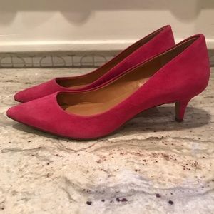 JCrew pink suede kitten heels